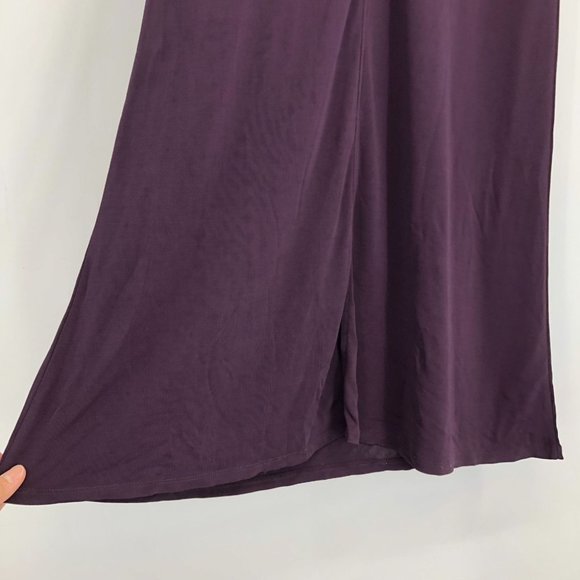 Aritzia Babaton Eggplant Purple 3/4 Sleeve Round / Scoop neck Maxi Dress size S - Picture 10 of 14